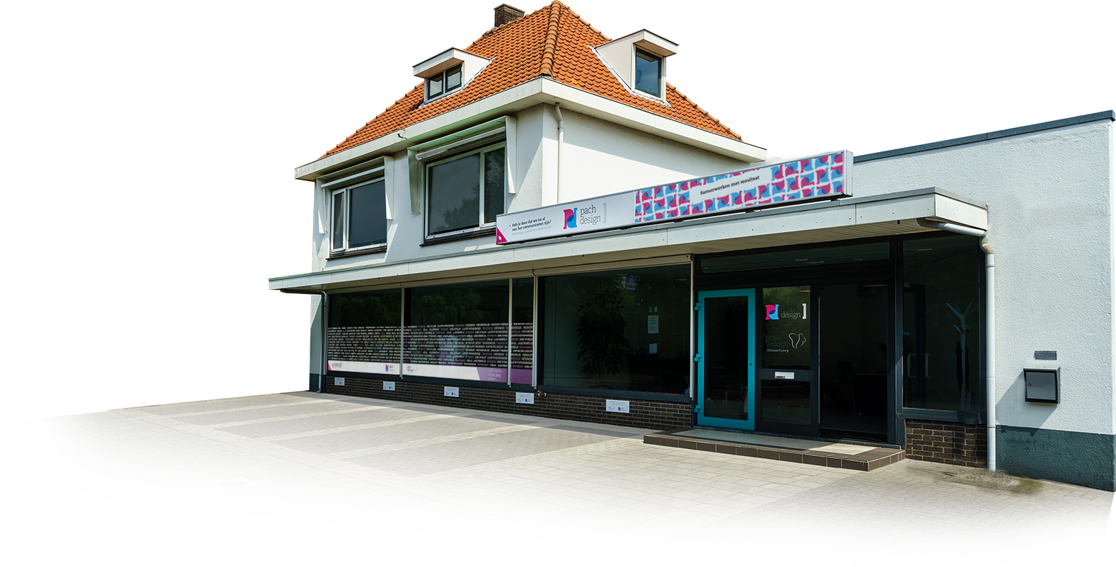 Pach Design communicatiebureau. Pand aan de Parallelweg 30 in Veenendaal